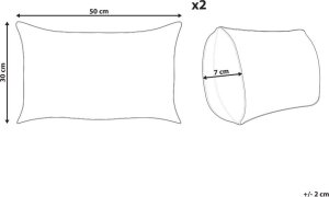 Beliani 2 bawełniane poduszki dekoracyjne w serca 30 x 50 cm szare GAZANIA 8