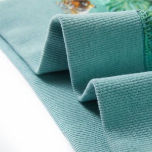 vidaXL Bluza dziecięca w kwiaty i tygrysy, jasnozielony melanż, 116 6
