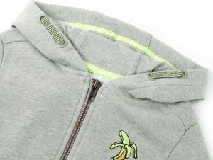 vidaXL Bluza dziecięca z kapturem i suwakiem, jasne khaki melanż, 104 3