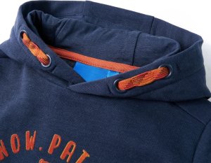 vidaXL Bluza dziecięca z kapturem, granatowy melanż i pomarańcz, 104 3