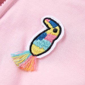 vidaXL Bluza dziecięca z kapturem i zapięciem na zamek, różowa, 92 5