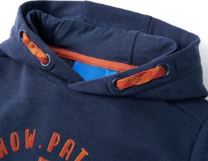 vidaXL Bluza dziecięca z kapturem, granatowy melanż i pomarańcz, 92 3