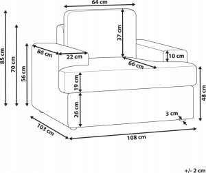 Beliani Fotel tapicerowany jasnoszary ALLA 9