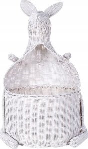 Beliani Kosz pleciony kangur rattanowy biały KAPITI 3