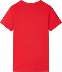vidaXL Koszulka dziecięca z krótkimi rękawami, czerwona, 104 2