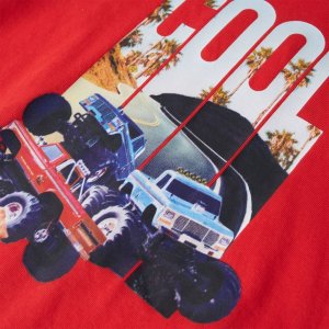 vidaXL Koszulka dziecięca z krótkimi rękawami, czerwona, 104 4