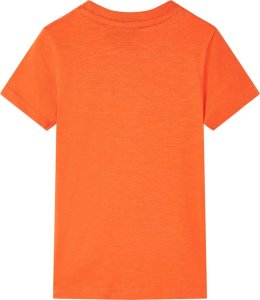 vidaXL Koszulka dziecięca z krótkimi rękawami, ciemnopomarańczowa, 128 2