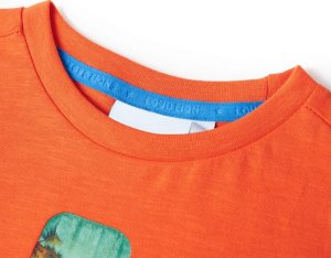 vidaXL Koszulka dziecięca z krótkimi rękawami, ciemnopomarańczowa, 128 3