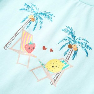 vidaXL Koszulka dziecięca z krótkimi rękawami, jasny błękit, 128 4