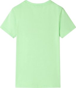 vidaXL Koszulka dziecięca z krótkimi rękawami, neonowy zielony, 128 2