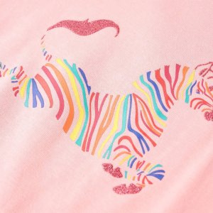 vidaXL Koszulka dziecięca z krótkimi rękawami, różowa, 116 4