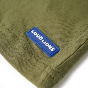 vidaXL Koszulka dziecięca z lwem, khaki, 104 5