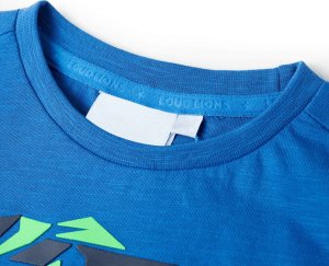 vidaXL Koszulka dziecięca z lwem, niebieska, 104 3