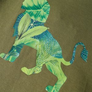 vidaXL Koszulka dziecięca z lwem, khaki, 140 4