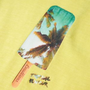 vidaXL Koszulka dziecięca z nadrukiem loda, żółta, 128 4