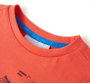 vidaXL Koszulka dziecięca z nadrukiem myśliwca, jasnoczerwona, 140 3