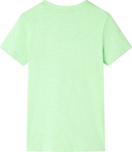 vidaXL Koszulka dziecięca z rekinem, neonowa zieleń, 128 2