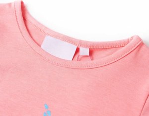 vidaXL Koszulka dziecięca z żółwiem, jaskraworóżowa, 116 3
