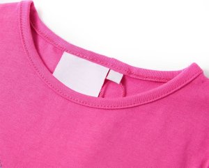 vidaXL Koszulka dziecięca, półrękawki, cekinowy motyl, ciemny róż, 104 3