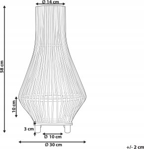 Beliani Lampion drewniany 58 cm jasny LEYTE 3