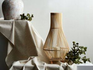 Beliani Lampion drewniany 58 cm jasny LEYTE 4