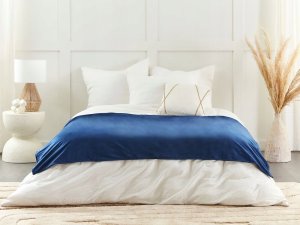Beliani Poszewka na kołdrę obciążeniową 150 x 200 cm granatowa RHEA 11