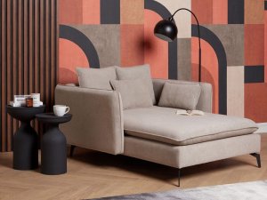 Beliani Szezlong brązowoszary CHARMES 2