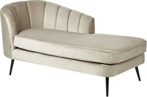 Beliani Szezlong welurowy lewostronny beżowy ALLIER 3