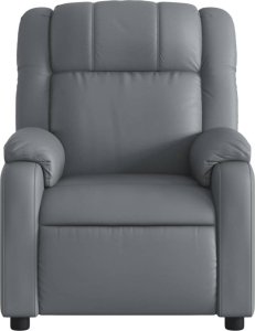 vidaXL Rozkładany fotel masujący, elektryczny, szary, sztuczna skóra 9