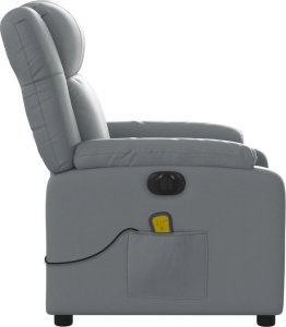 vidaXL Rozkładany fotel masujący, elektryczny, szary, sztuczna skóra 10