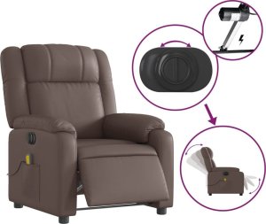 vidaXL Rozkładany fotel masujący, elektryczny, brązowy, sztuczna skóra 5