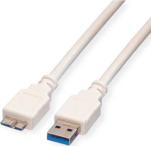 Kabel USB TRITON USB-A - micro-B 0.15 m Biały 1