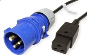 Kabel zasilający Bachmann Kabel BACHMANN męski IEC60309 niebieski - żeński C19, 3m 16A, czarny, 3 m 1