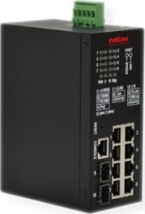 Switch Roline Przemysłowy przełącznik gigabitowy ROLINE, 10 portów, PoE+, inteligentnie zarządzany 1