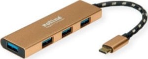 HUB USB TRITON Koncentrator ROLINE GOLD USB 3.2 Gen 1, 4 porty, kabel połączeniowy typu C 1