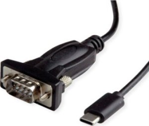 Adapter AV Value VALUE Kabel konwertera USB - Serial, typ C - RS232, czarny, 1,8 m 1