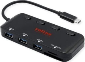 HUB USB TRITON Koncentrator ROLINE USB 3.2 Gen 1, potrójny, kabel połączeniowy typu C 1