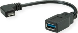 Kabel USB TRITON ROLINE Type C + MicroB to USB A , M/F, zwart, 0,15 m 1