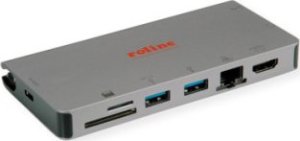 HUB USB TRITON Stacja dokująca ROLINE USB typu C, HDMI 4K, VGA, 2x USB 3.2 Gen 1, LAN, PD, kaartlezer 1
