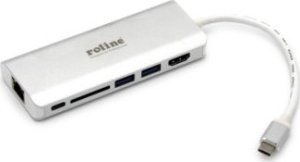 HUB USB TRITON Stacja dokująca ROLINE USB typu C, HDMI 4K, USB 3.0 / USB 3.2 Gen 1, SD/MicroSD, Gigabit Ethernet 1