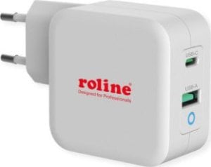 Kabel zasilający TRITON Ładowarka USB ROLINE z wtyczką Euro, 2 porty (Typ-A QC3.0, Typ-C PD), 65W 1