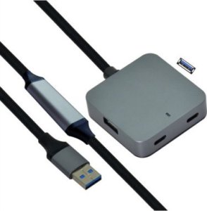 HUB USB TRITON VALUE Hub USB 3.2 Gen 1, 4 porty (2x USB-A + 2x USB-C), z kablem przedłużającym, czarny, 10 m 1