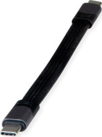 Kabel USB TRITON Kabel ROLINE USB4 Gen3x2, Emark, płaski, C-C, męski/żeński, czarny, 15 cm 1