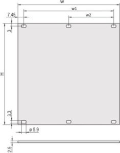 SCHROFF Panel przedni SCHROFF, nieekranowany, złącze śrubowe 3 U, 8 U, 2,5 mm, al, anodowany 1