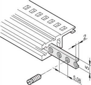 SCHROFF SCHROFF Gwintowane poziome szyny montażowe, M2.5, 84 HP 1