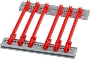 SCHROFF Standardowa szyna prowadząca SCHROFF, PC, 160 mm, szerokość rowka 2 mm, czerwona, 10 sztuk 1