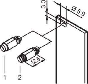 SCHROFF SCHROFF Łącznik ćwierćobrotowy z rowkowanym łbem, szary, 100 szt. 1