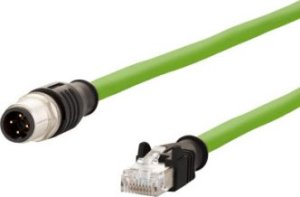 Metz Kabel połączeniowy METZ CONNECT M12 męski-RJ45 męski, 4-biegunowy RJ45 z kodem D, 1 m 1