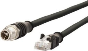 Metz Kabel połączeniowy METZ CONNECT M12 męski-RJ45 męski, 4-stykowy, kodowany X, czarny, 2 m 1