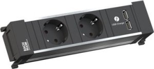 Listwa zasilająca Bachmann BACHMANN POWER FRAME 2xCEE7/3 USB Oplader, Stroom 2,0m AEH 1